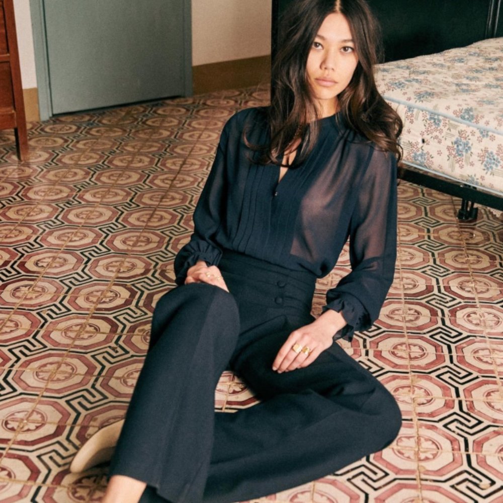 BRAND NEW Sézane Ruben Trousers (Navy)